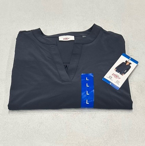 Rev 3 Women's V-Neck Lightweight Long Sleeve Tunic Shirt, Blue, Size L