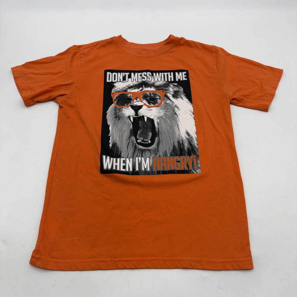 Faded Glory T-shirt Youth Boys L 10-12Y Orange Graphic Print Logo.#41002
