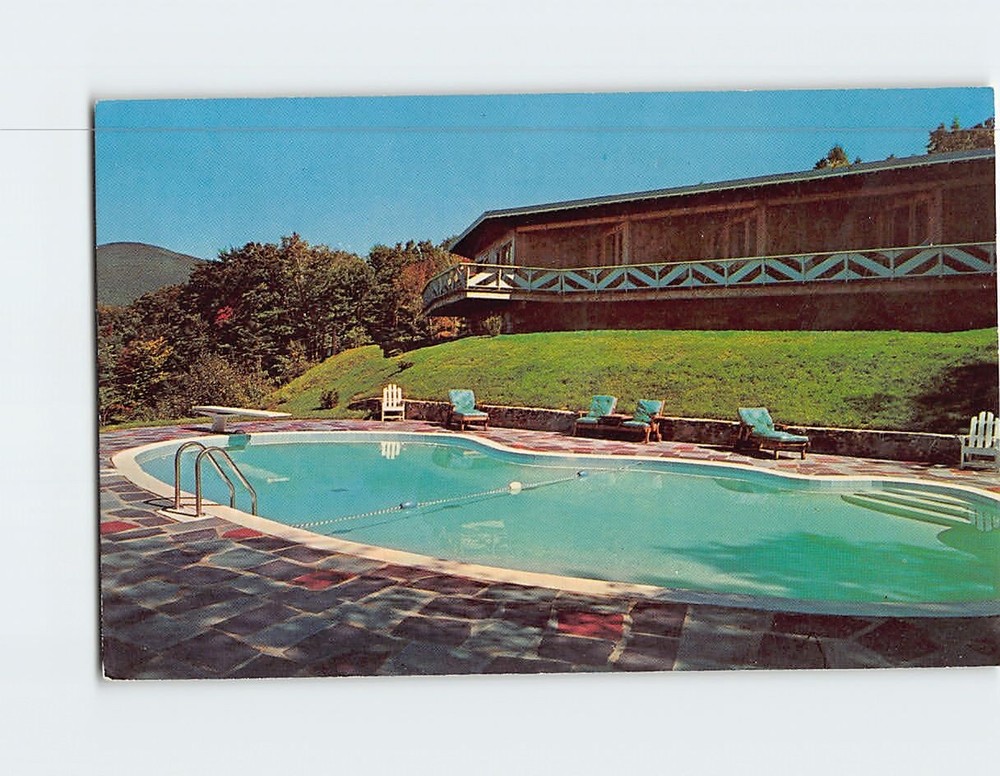Postcard Pool View Notchway Motel Franconia Notch New Hampshire USA