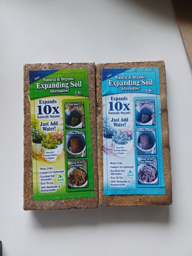 (2) 3 Qt Natural & Organic 10x Expanding Soil alternative Potting Mix Innovation