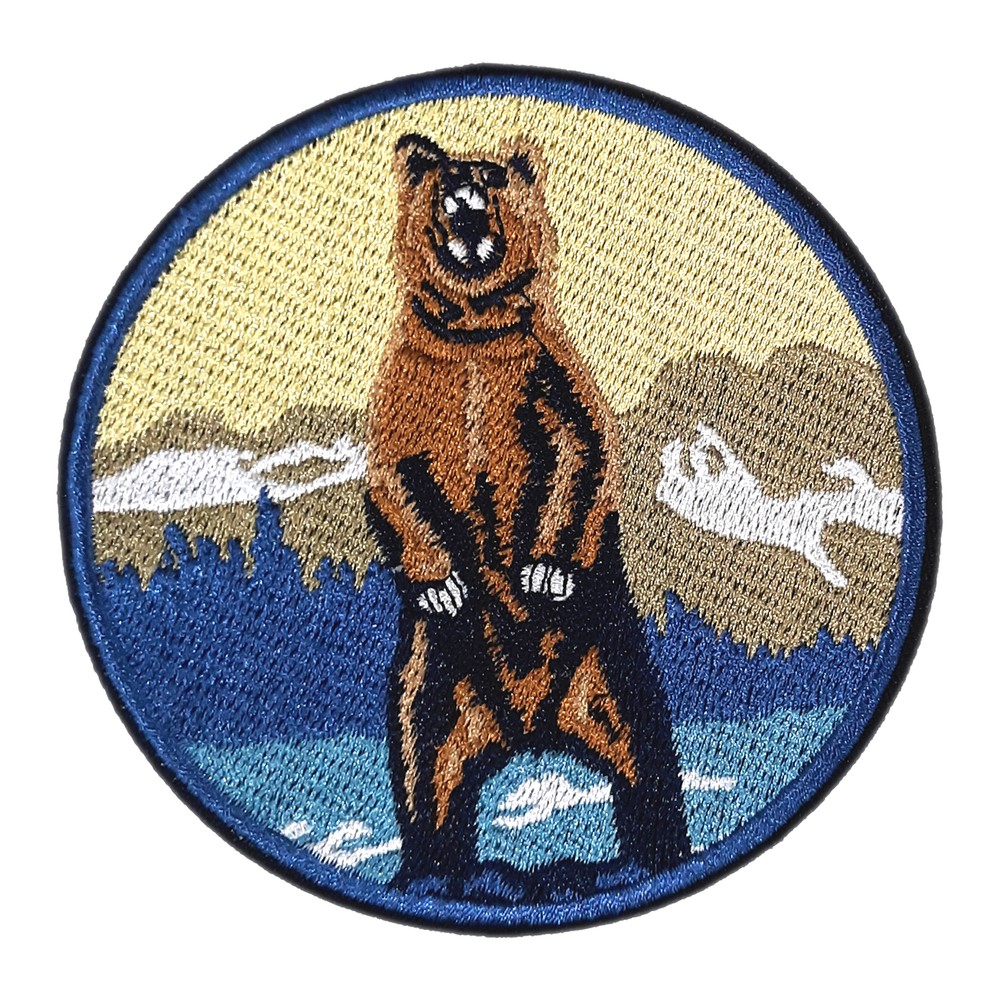 Grizzly Yellowstone Park Patch Embroidered iron-on Applique Travel Souvenir Bear