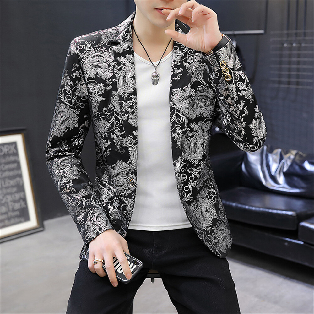 Men Formal Work Blazer Jacket Business Casual Button Slim Fit Suit Coat Tops