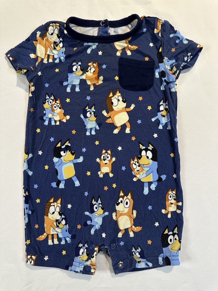Little Sleepies BLUEY Dance mode  Pocket Shorty Romper - Size 6-12 Months