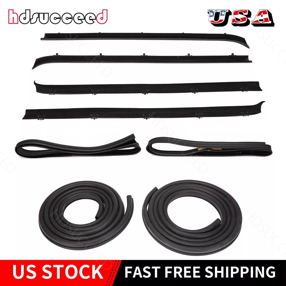 Complete Door Window Weatherstrip Seals Set Kit for 1982-1991 Chevy GMC C10 K10