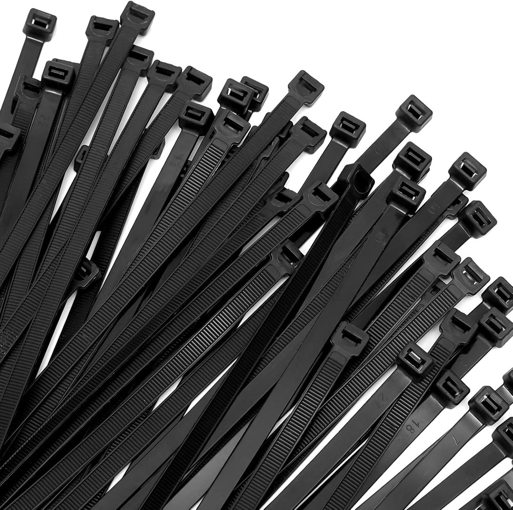 Heavy Duty 12-Inch Black Zip Ties with 120 lbs Tensile Strength
