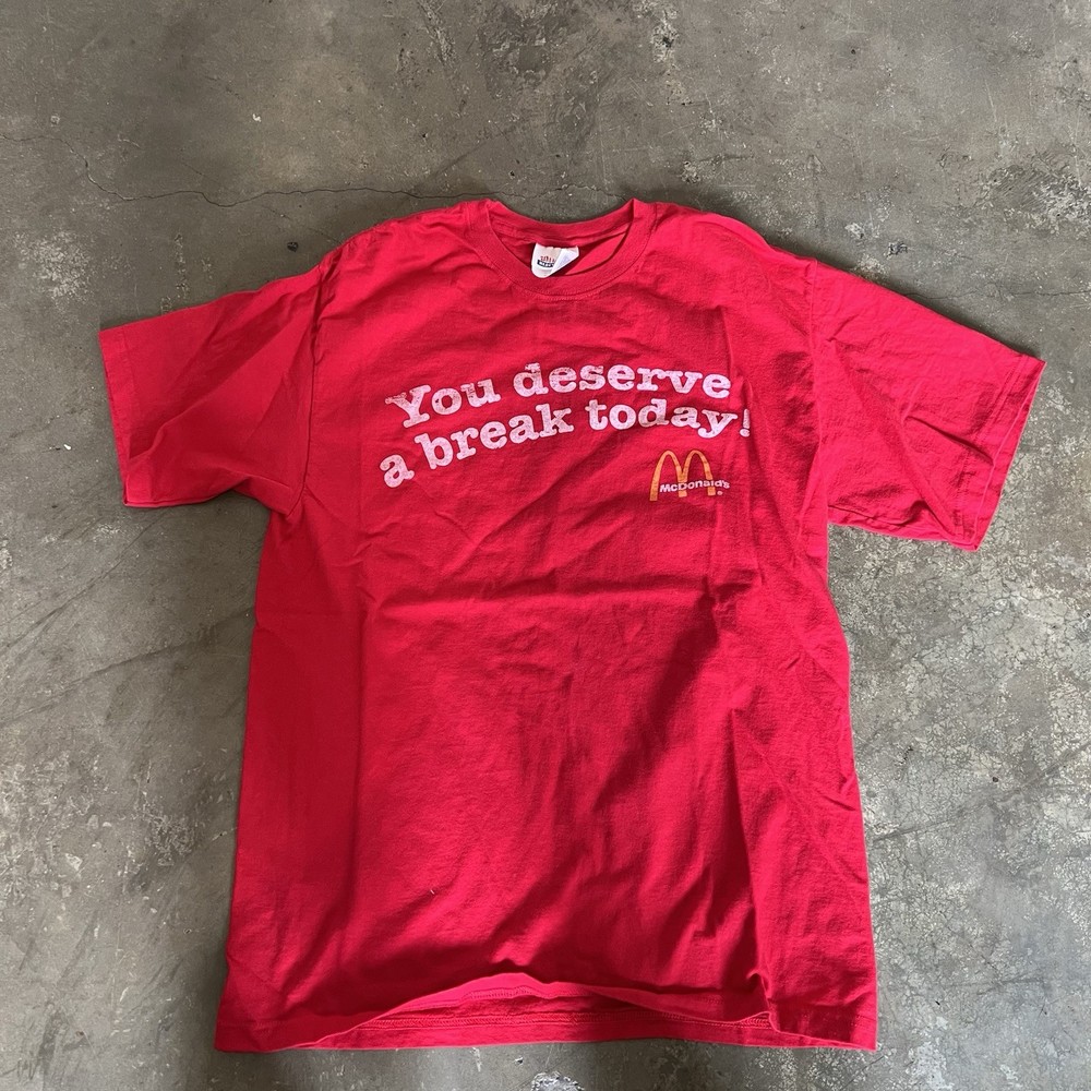 Vintage Mcdonald’s T-Shirt Medium You Deserve A Break Vtg Retro