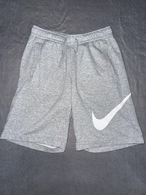 Nike Men’s Fleece Shorts Gray Size Small Athletic Casual Sweat Shorts Drawstring