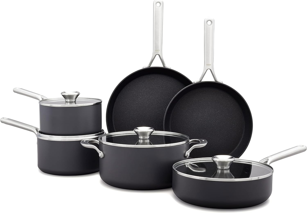 OXO Professional 10 Piece Cookware Pots and Pans Set, Hard Anodized Ceramic Nons