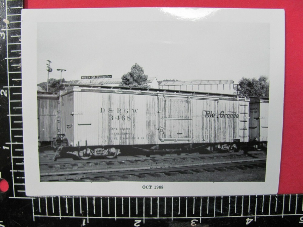 Denver & Rio Grande Western Railroad Refrigeration Car #3468 B&W Photo Colorado