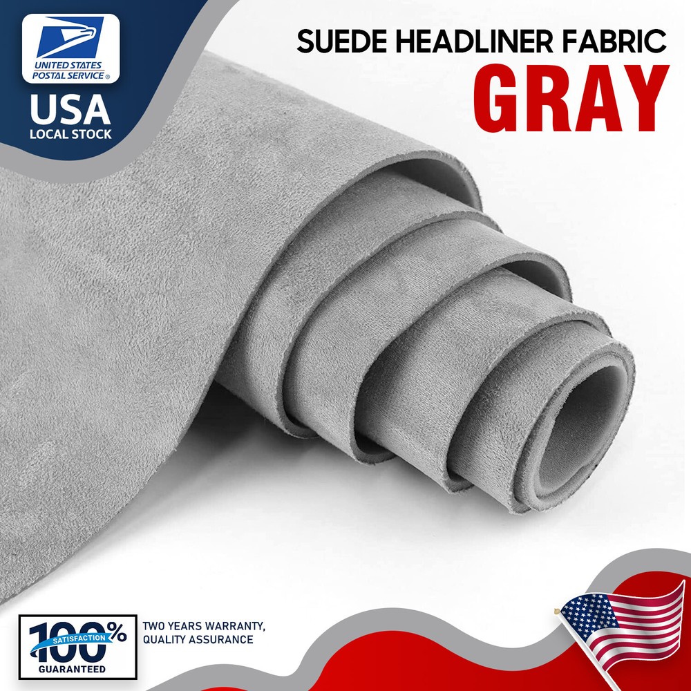 Gray Suede Foam-Backed Auto Headliner Fabric for Roof & Ceiling Upholstery
