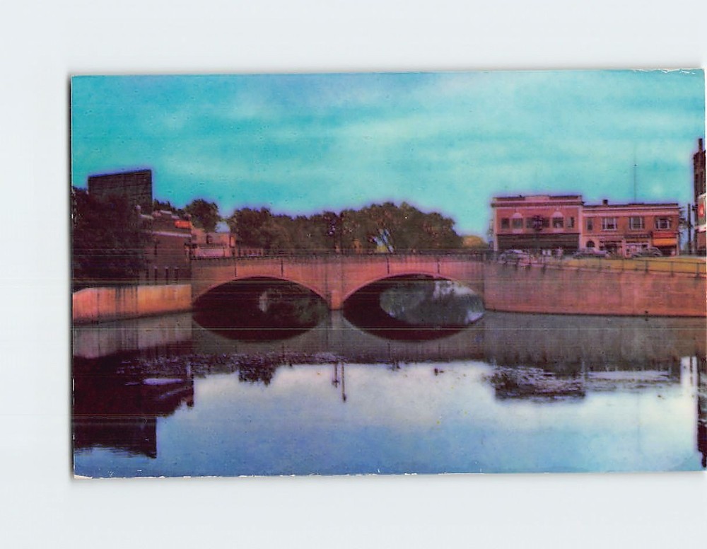 Postcard Main Street Bridge Nashua New Hampshire USA