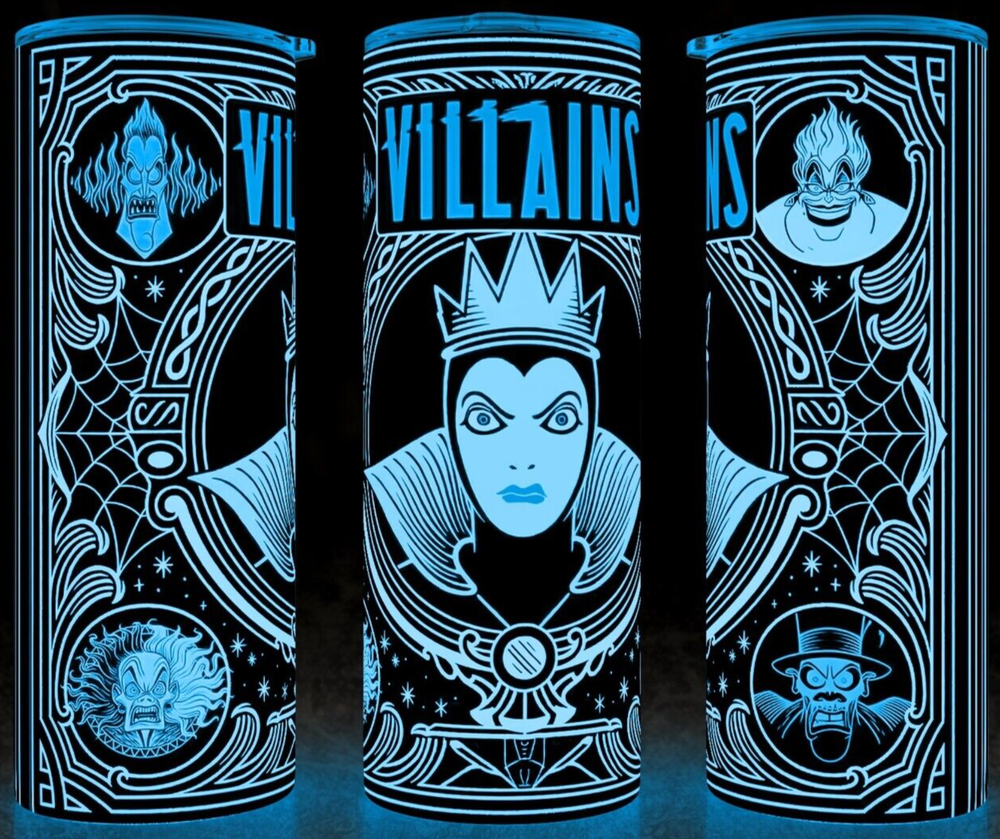 Glow in the Dark Queen Grimhilde - Ursula - Cruella Villains Tumbler Cup Mug