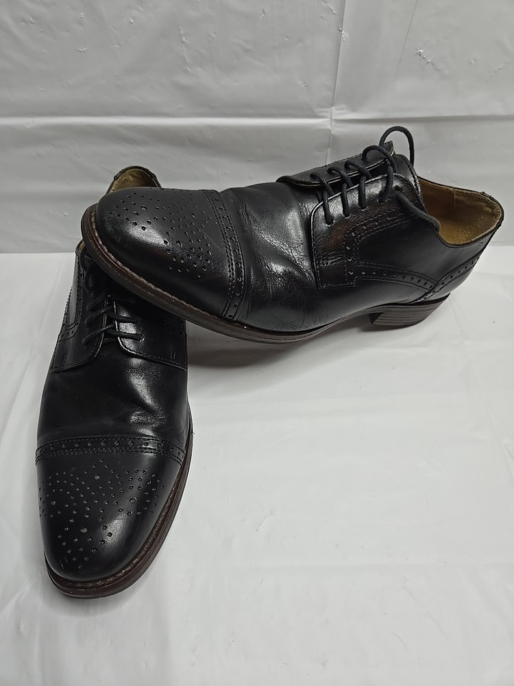 Johnston & Murphy Conard Cap Toe Oxford Shoes 20-8681 Black Leather Men Sz 8.5