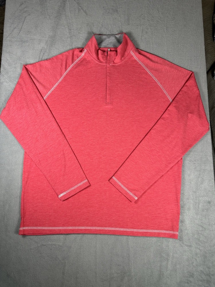 Johnnie-O Men’s Large Quarter Zip Pullover Red Natural Performance Golf