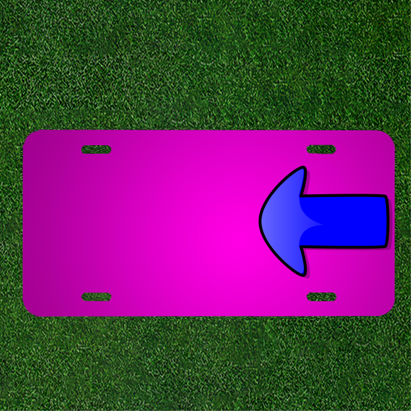 Custom Personalized Blue Arrow Left Car License Plate with Names