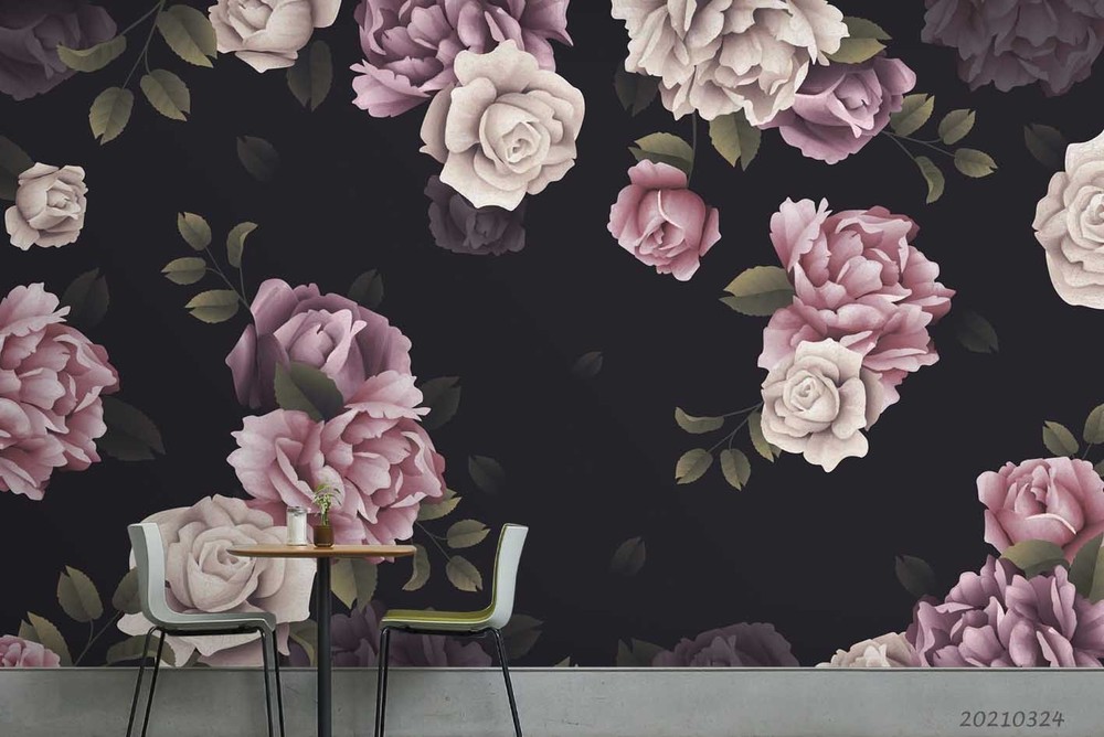3D Peony Plantation Pattern Wall Murals Wallpaper Murals Wall Sticker 2