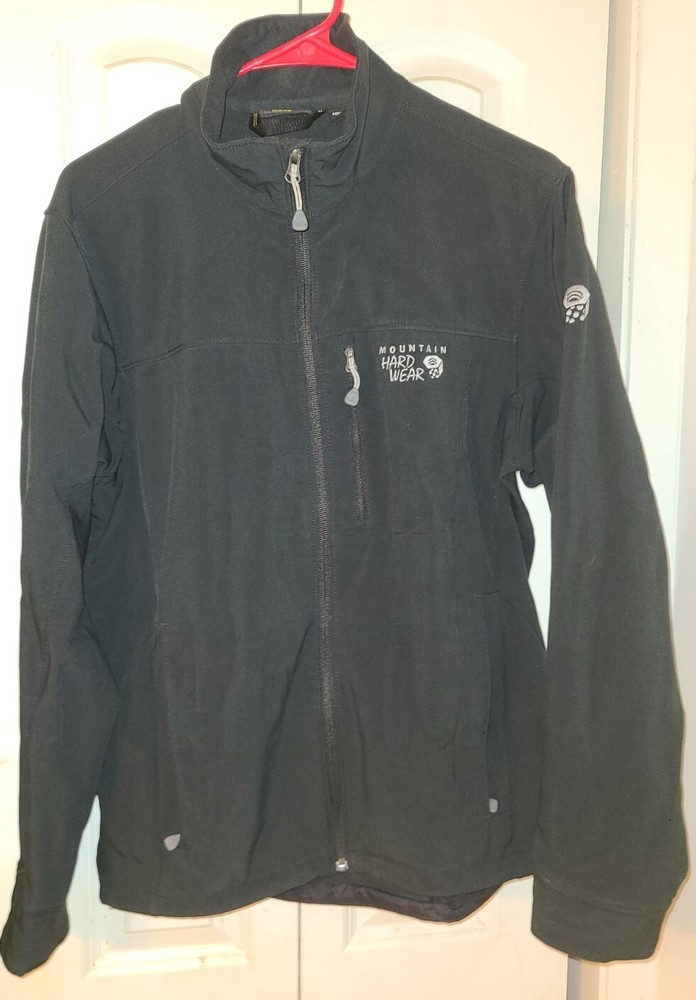 MOUNTAIN HARDWEAR Mens Medium Black Full Zip Hiking Jacket for Outdoor Trails