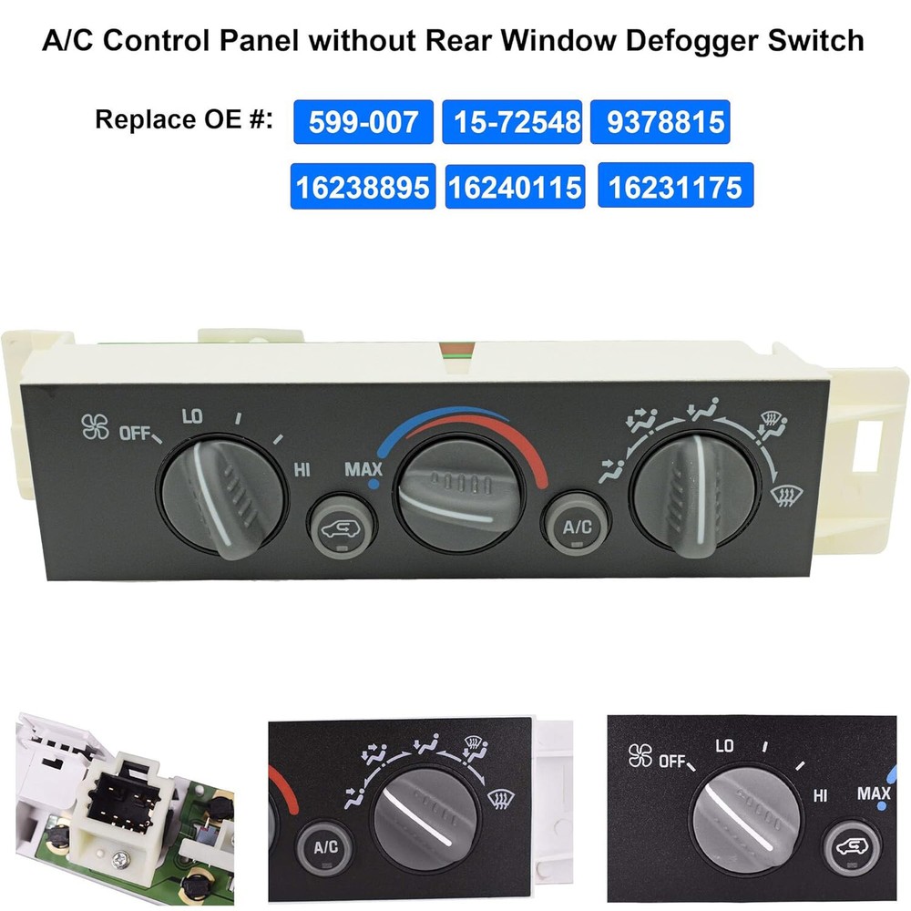 For Chevy GMC C1500-C3500 K1500-K3500 Truck A/C Heater Climate Control Switch