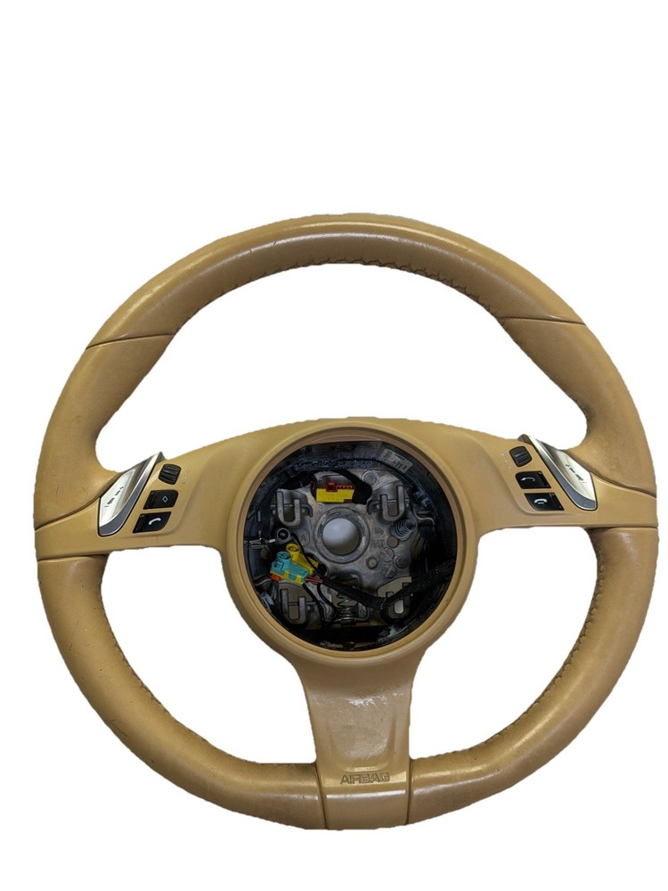 2011-2014 Porsche Cayenne Steering Wheel w/ Paddle Shifter Beige 7PP419091 Oem