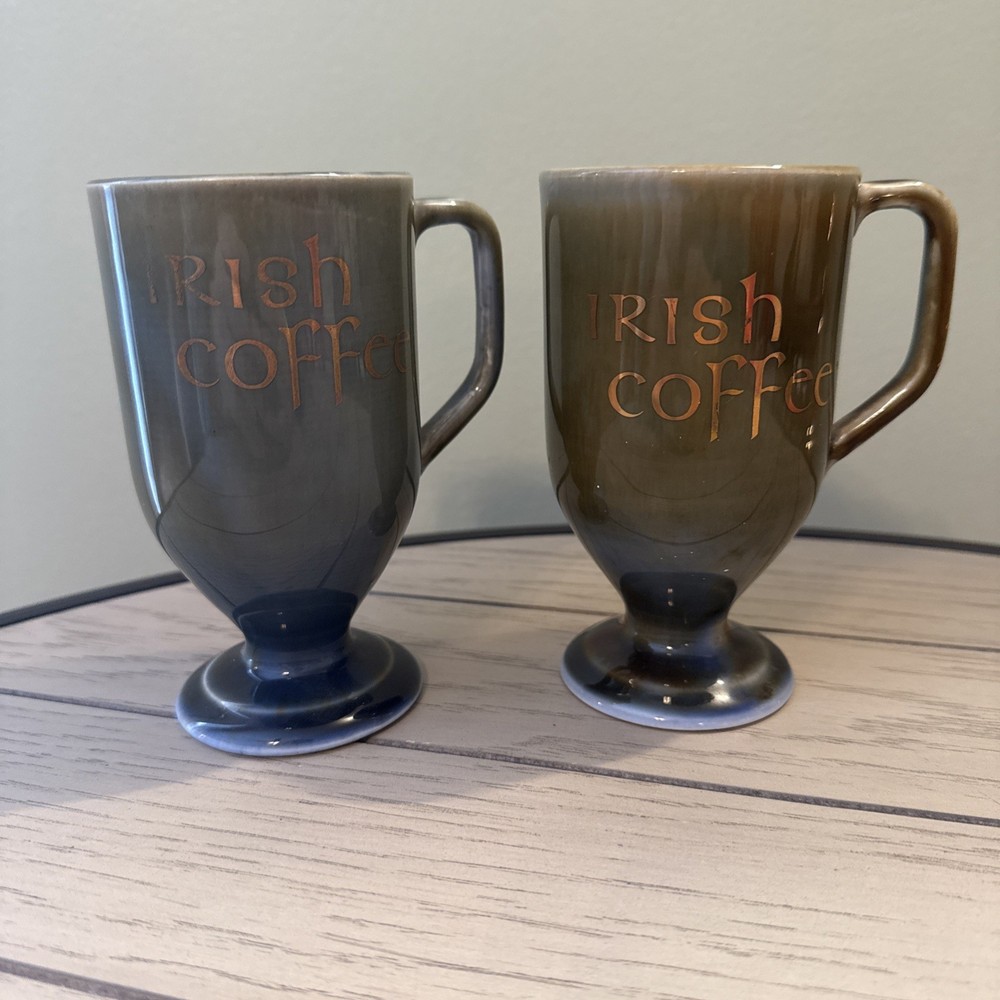 Mug Irish Coffee Set Of 2 Made In Ireland WADE Green 