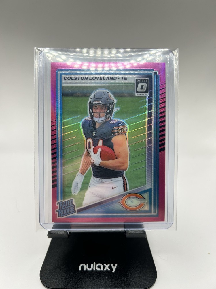 2025 Panini Donruss - Rated Rookie Colston Loveland #310 Optic Preview Pink (RC)