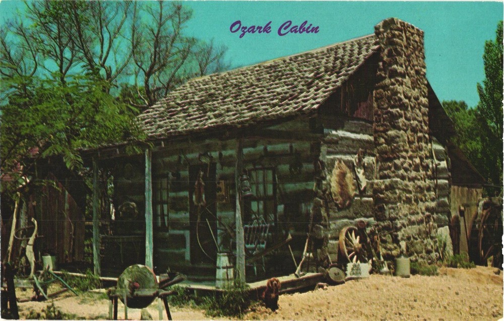 Ozarks Cabin, A Typical Hillbilly Cabin In The Ozarks Postcard