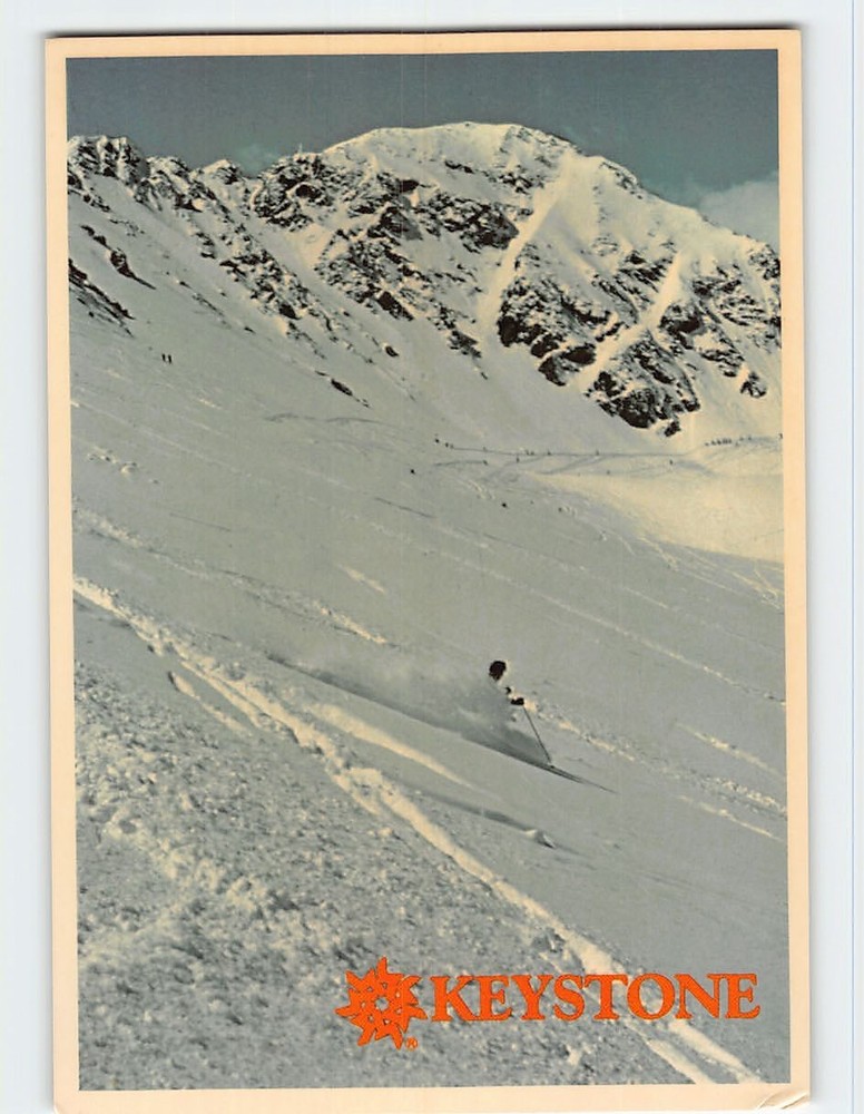 Postcard Skiing Scene Arapahoe Mountain Keystone Colorado USA