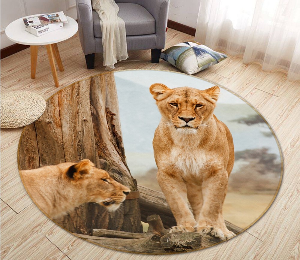 3D Domineering Lion AHO186877 Animal Non Slip Rug Mat Elegant Photo Carpet Romy