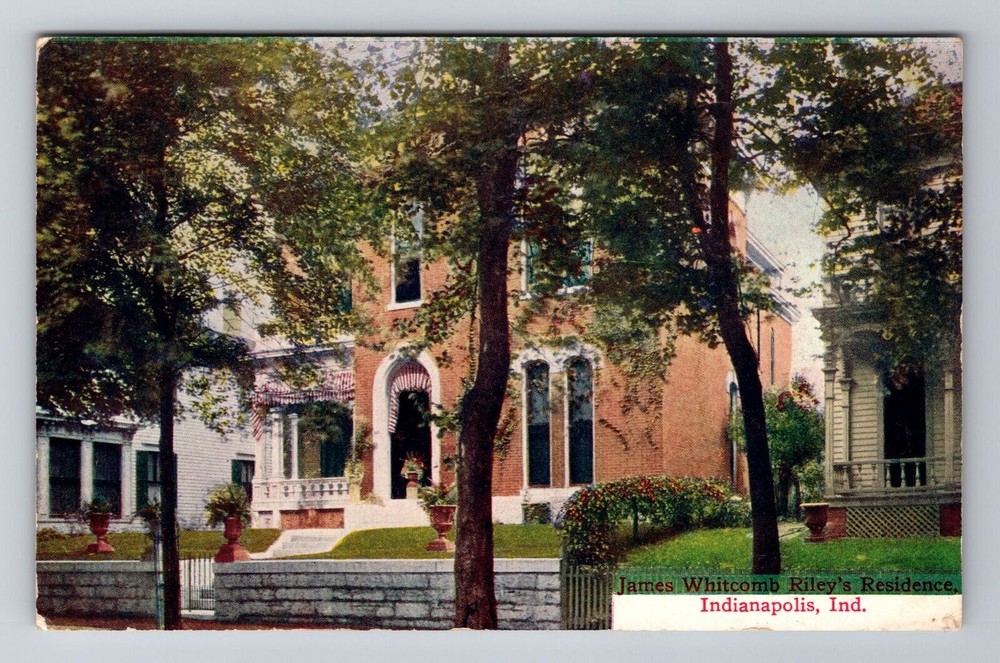 Indianapolis IN-Indiana, James Whitcomb Riley's Residence, Vintage Postcard