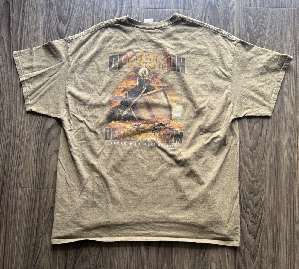 Vintage 90s Desert Storm Graphic T-Shirt Made In USA Single-Stitch Size XXL