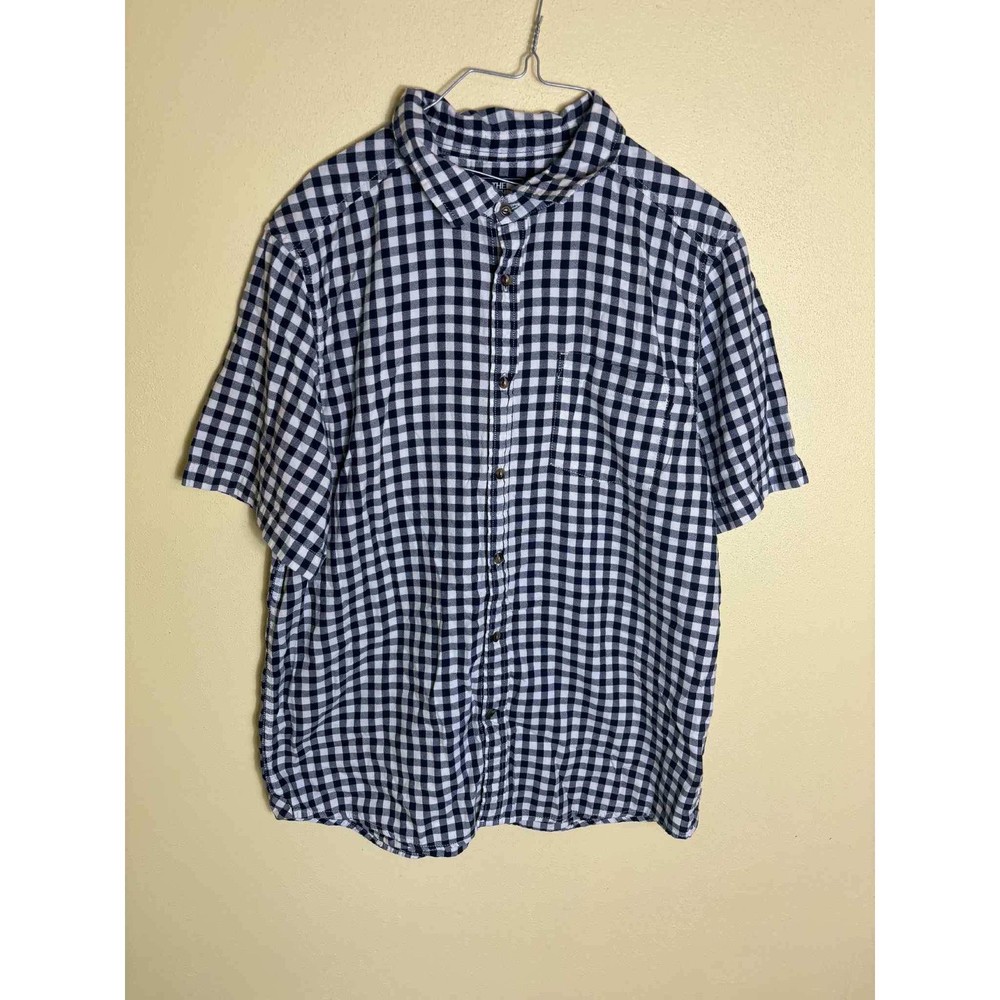 The North Face Mens Shirt Size L Short Sleeve Button Up Checkered Plaid