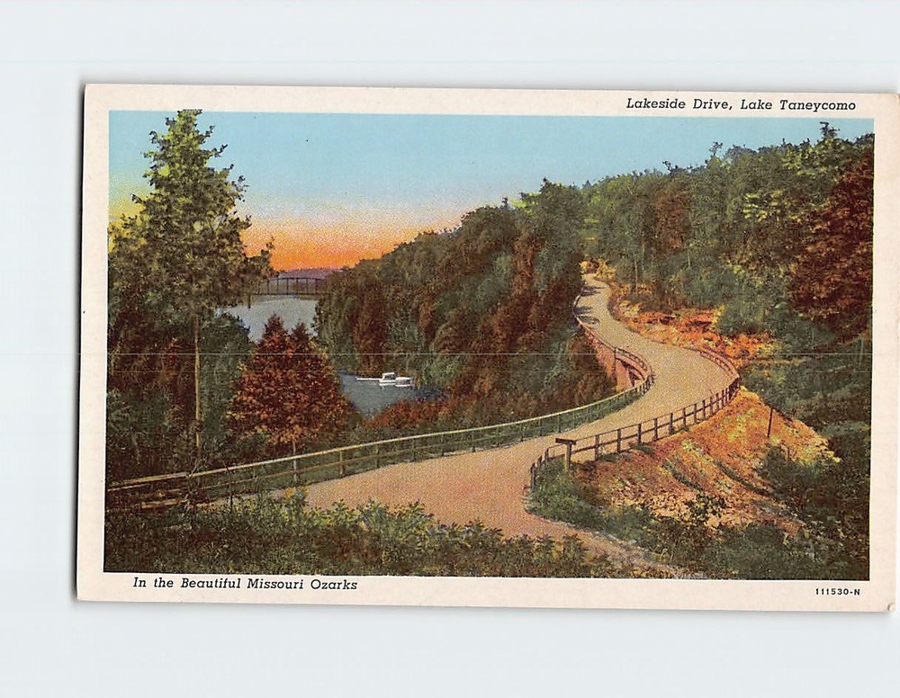 Postcard Lakeside Drive Lake Taneycomo In The Beautiful Missouri Ozarks MO USA