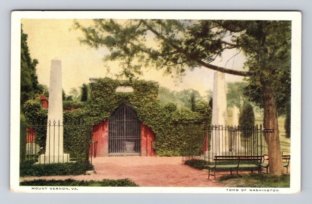 Mt Vernon VA-Virginia, Tomb of Washington, Antique Vintage Souvenir Postcard