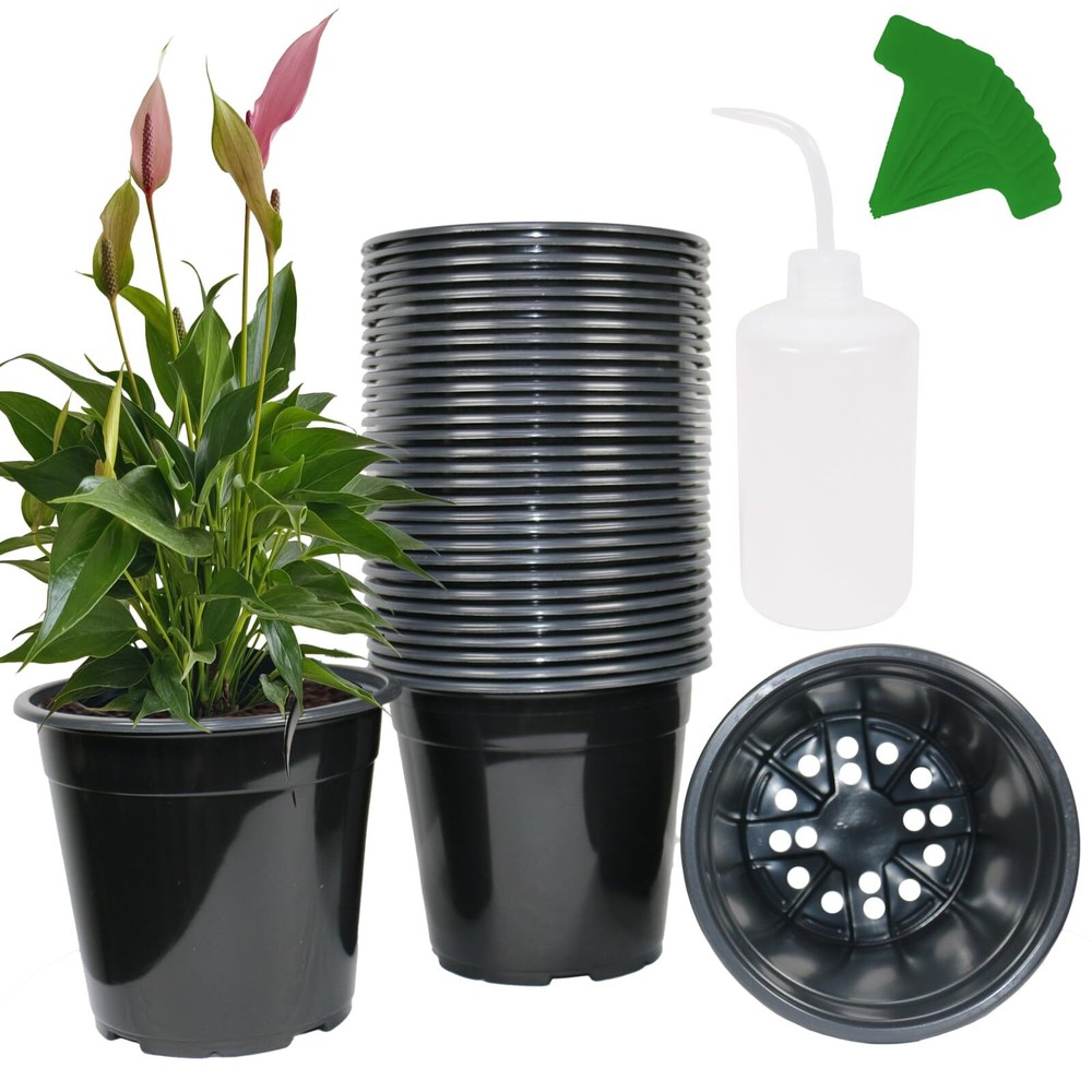 32-Pack 1.5 Gallon Nursery Pots, Thickened Soft Starting Container for Indoor...