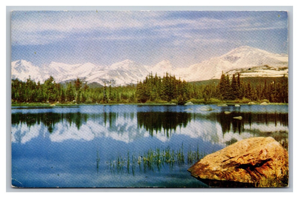 Estes Park CO Colorado Red Rocks Lake Rocky Mountains C233 Chrome Postcard