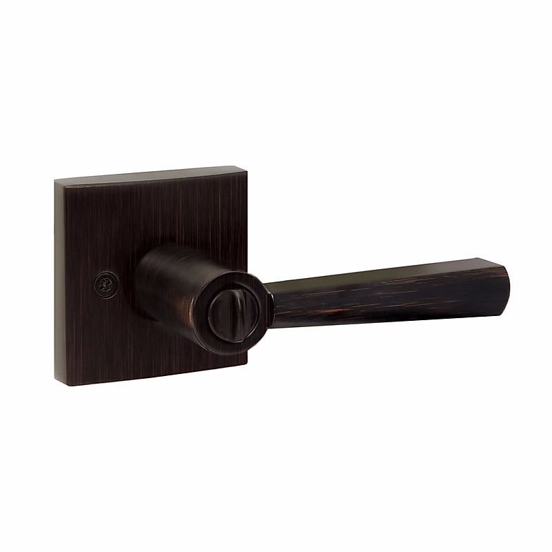 Baldwin 353SPL-SQR Spyglass Privacy Door Lever Set - Bronze