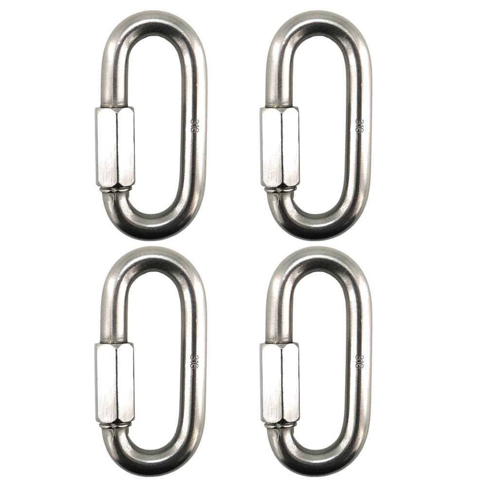 4PCS 316 Stainless Steel M8 Quick Link Chain Connector D Shape Locking