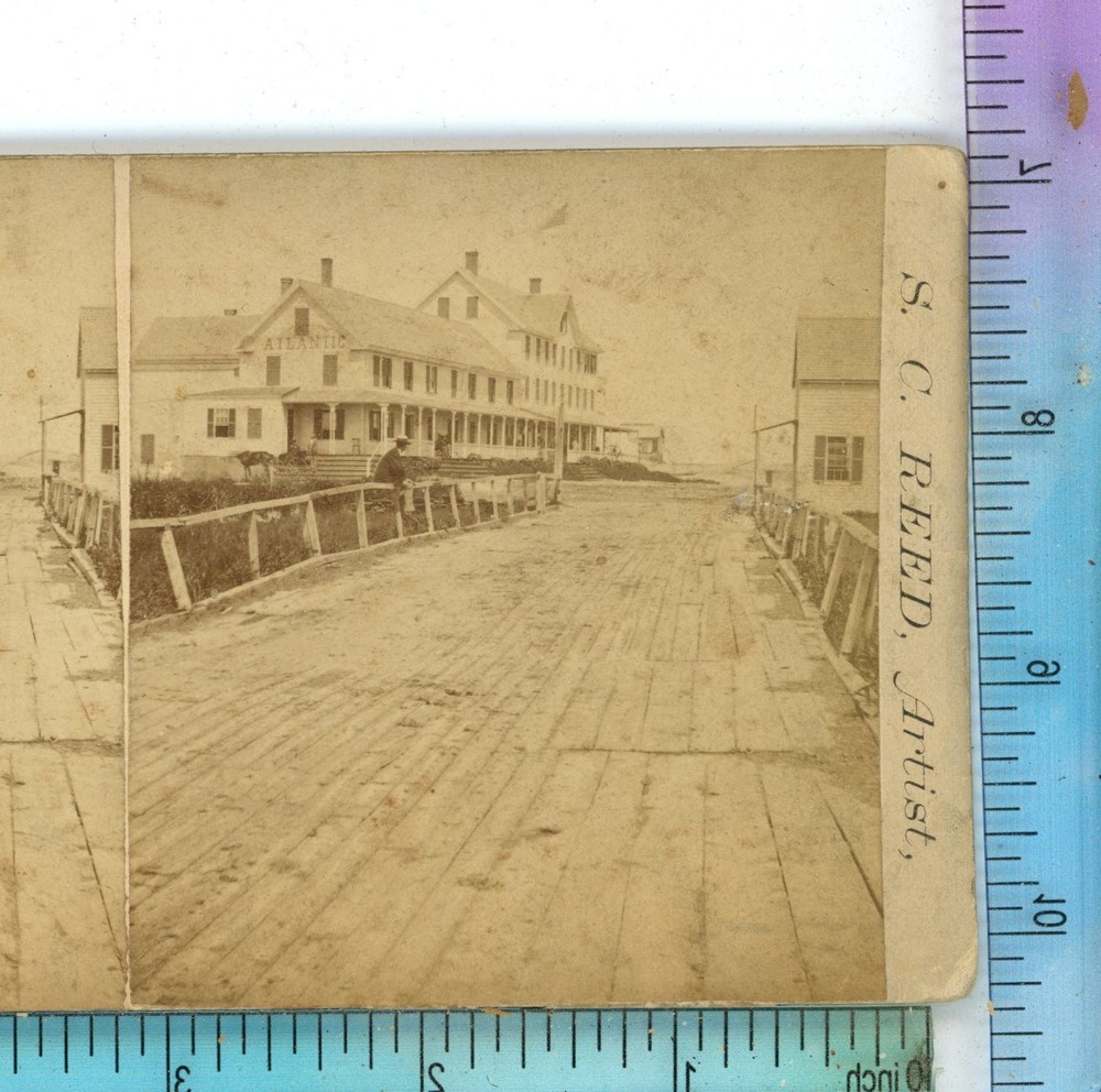 Atlantic House & Toll House Salisbury Beach Massachusetts MA SC Reed Stereoview