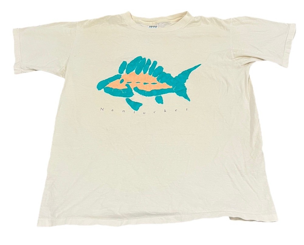 Vintage Nantucket T-Shirt XL Graphic Print 90s USA Made Beach Tee