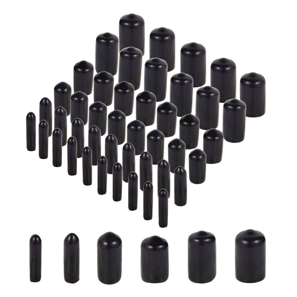 Aleric Rubber End Caps 60pcs Flexible Screw Thread Protector Caps Bolt Cover