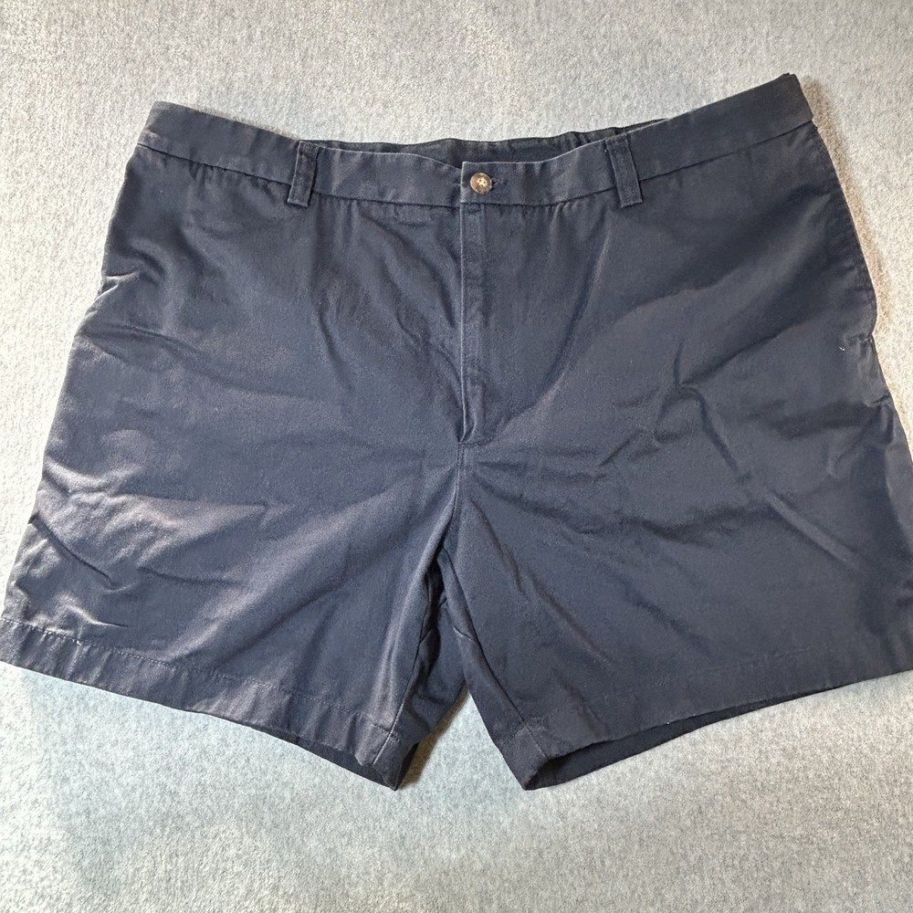 Duluth Trading Co Chino Shorts Mens 42 Navy Blue 100% Cotton Casual Flat Front