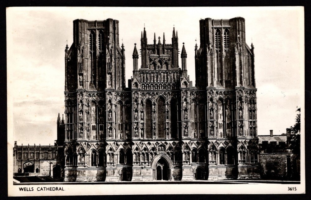 Wells, Somerset, England WELLS CATHEDRAL Photochrom Real Photo RPPC Postcard