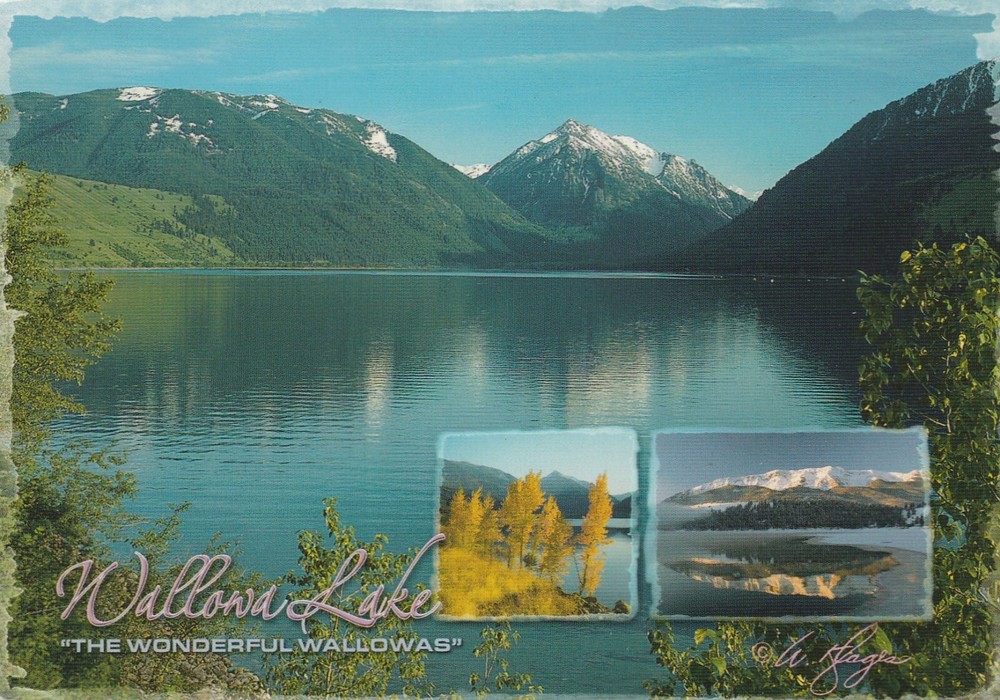 Wallowa Lake OR-Oregon, Scenic View Multi view Vintage Souvenir Postcard
