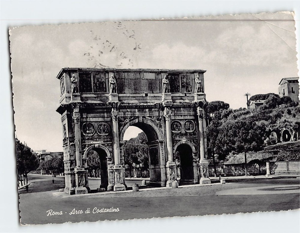 Postcard Arc of Constantine Rome Italy