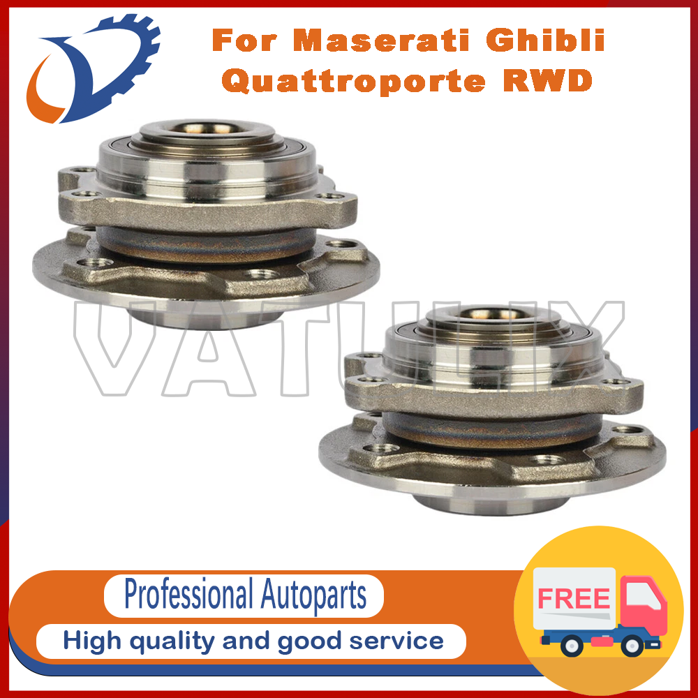 2pc Front Wheel Hub Bearing For 14-20 Maserati Ghibli Quattroporte RWD 675000062