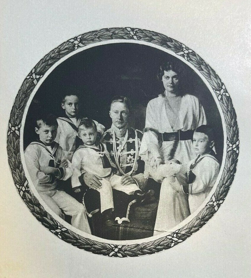 1915 Vintage WWI Illustration Kronzprinz Wilhelm of Germany and His Family