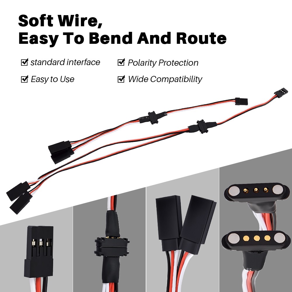 20CM 30CM Magnetic Model Cable 3-Pin Y-wire Male to Female Extension Lead Wire