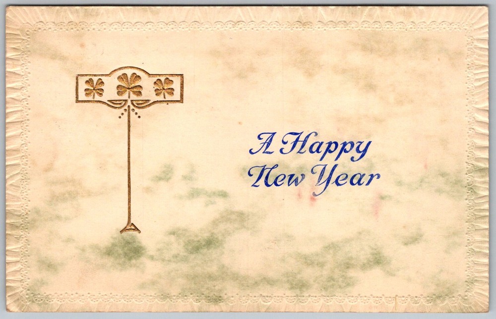 Antique Postcard Happy New Year Greeting Grafton, NE 1910s