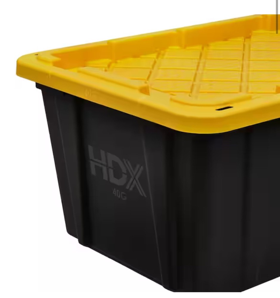40-Gallon Heavy-Duty Plastic Storage Container Tote