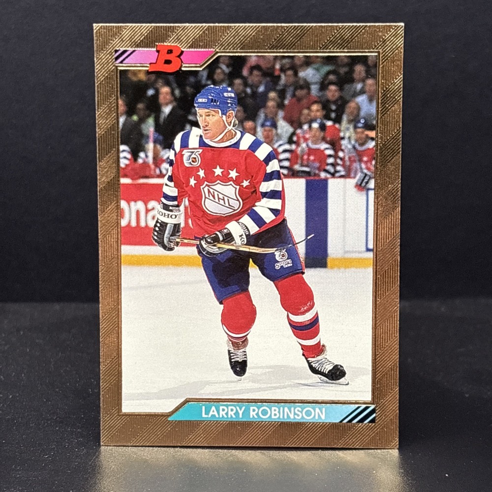 1992-93 Bowman Gold Foil All-Stars Larry Robinson #215 Los Angeles Kings HOF